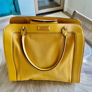 Marc Jacobs Yellow Leather and Canvas Satchel/Hand Bag